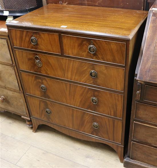 A reproduction mahogany chest W.78cm